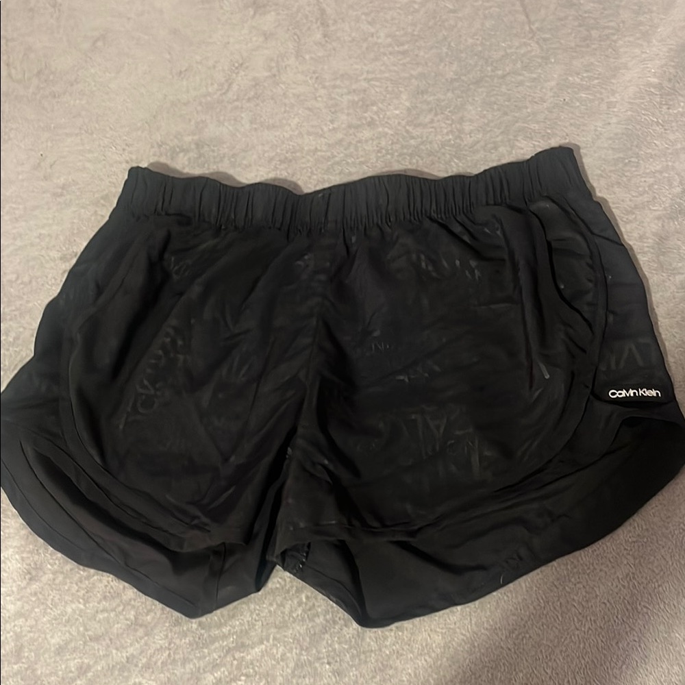 Calvin Klein Black Athletic Shorts with Elastic Waistband